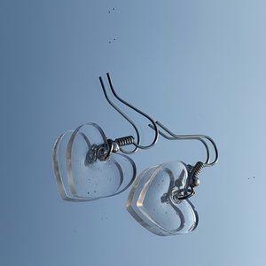 small clear resin earrings